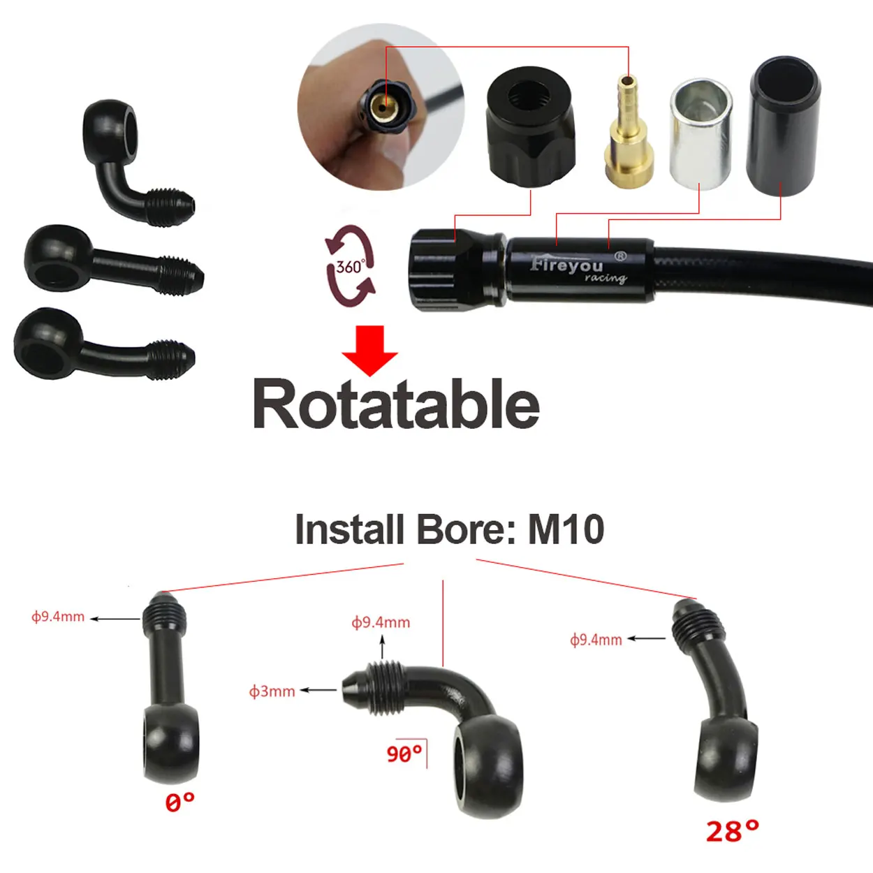 AN3 tuyau de frein tressé moto - Motorcycle Brake Cable avis et prix